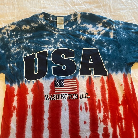 Y2K USA Washington DC Tie Dye T-Shirt Medium - Picture 3 of 3